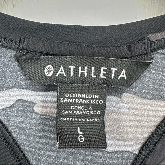 Athleta Women’s size Large ULTIMATE Black & Gray Camo Train Tank Top - Picture 5 of 12
